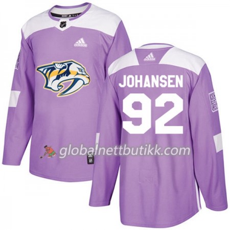 Nashville Predators Hockeydrakt Ryan Johansen 92 2017-2018 Purple Fights Cancer Practice Adidas Authentic - Herre